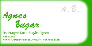 agnes bugar business card