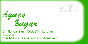 agnes bugar business card